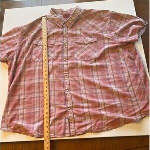 EUC The Foundry Supply Co. Men’s Shirt Plaid Pearl Snap Front & Pockets 4XL (X)